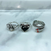 Stainless Steel Silver Series  Ring  (a set 6 pcs) RE0038