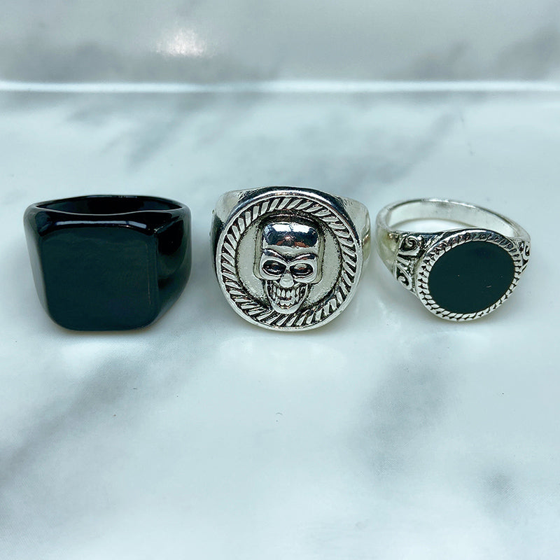 Stainless Steel Silver Series  Ring  (a set 4 pcs) RE0041