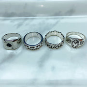 Stainless Steel Silver Series  Ring  (a set 7 pcs) RE0042
