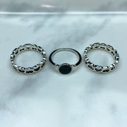 Stainless Steel Silver Series  Ring  (a set 7 pcs) RE0042