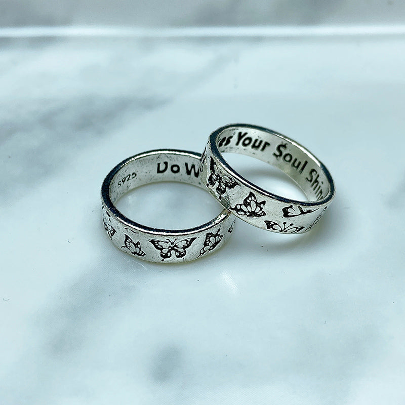 Stainless Steel Butterfly Silver Series  Ring RE0045