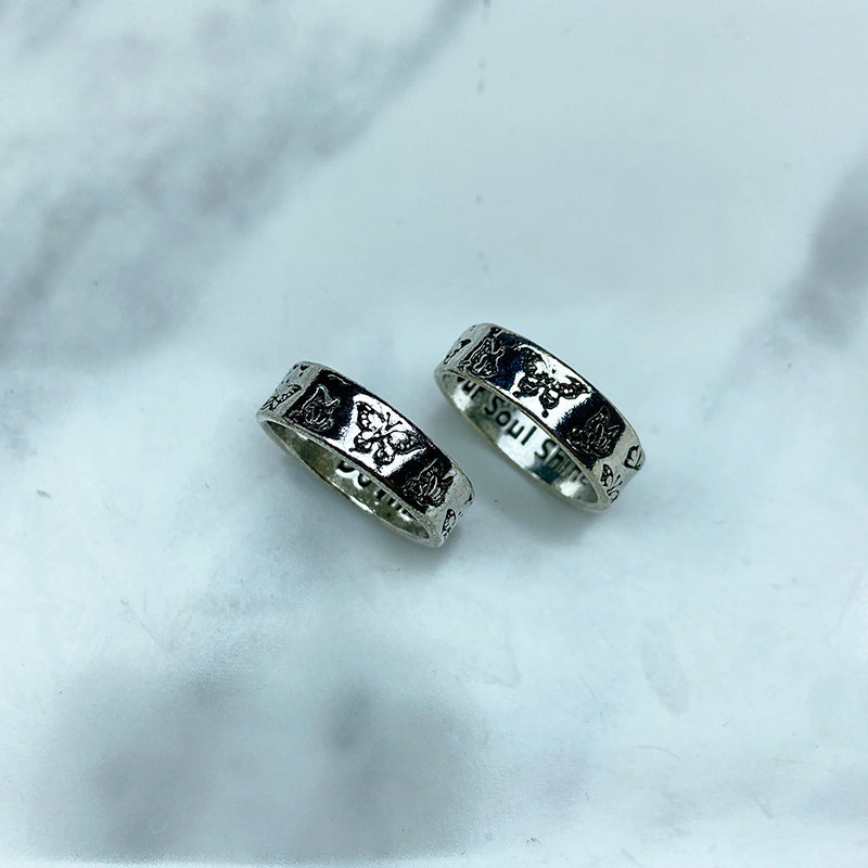 Stainless Steel Butterfly Silver Series  Ring RE0045