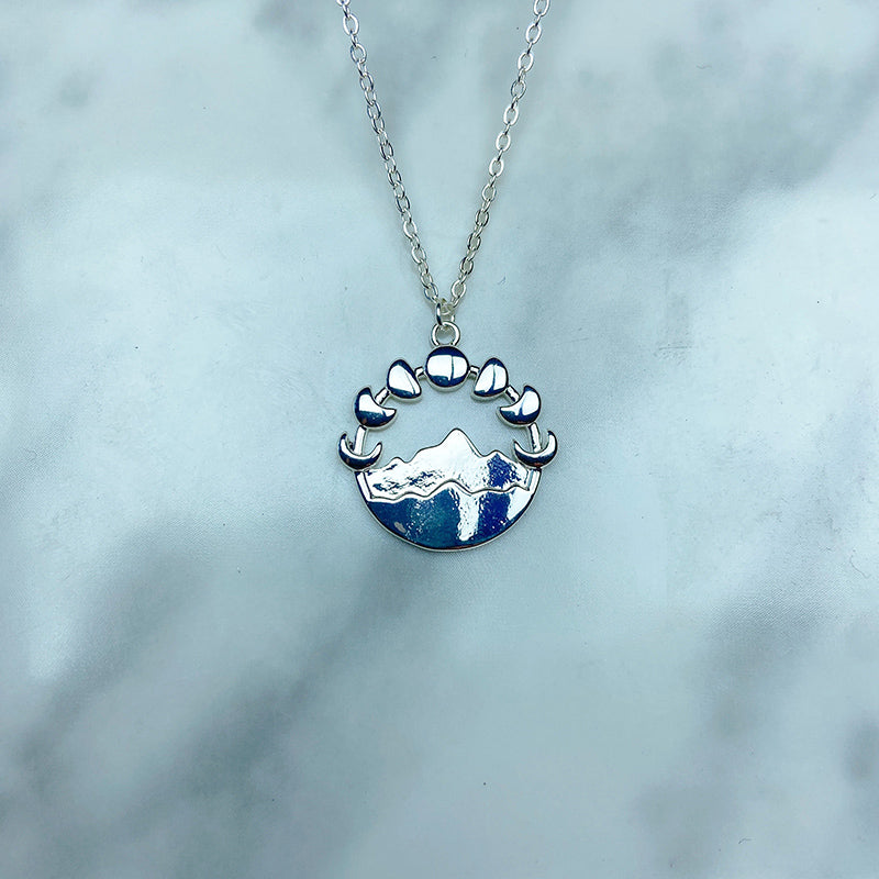 Stainless Steel Mountain Pendant Necklace NC0068
