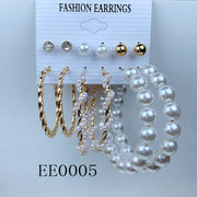 Alloy Imitation Pearl Earrings  (a set 6 pairs ) EE0005-6