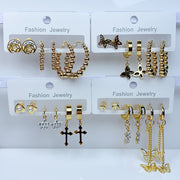 Alloy Zircon Earrings  (a set 3 pairs ) EE0027