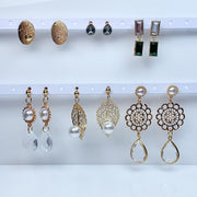 Alloy Imitation Pearl Zircon Earrings (a set 6 pairs )EE0029