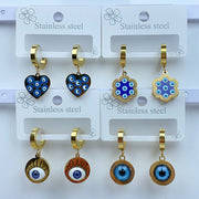 Stainless Steel Evil Eyes Earrings EC0041