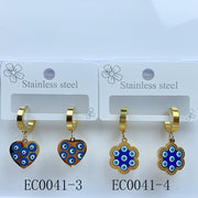 Stainless Steel Evil Eyes Earrings EC0041