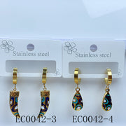Stainless Steel Evil Eyes Earrings EC0042