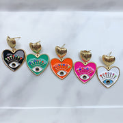 Alloy Evil Eyes Enamel Earrings EE0032