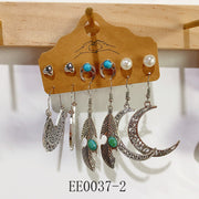 Alloy Turquoise Earrings  (a set 6 pairs ) EE0037