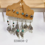 Alloy Turquoise Earrings  (a set 6 pairs ) EE0038