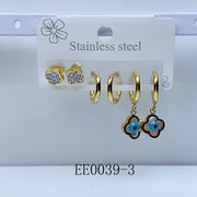 Stainless Steel Evil Eyes Earrings  (a set 3 pairs ) EE0039