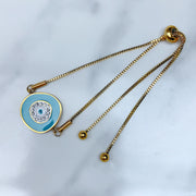 Stainless Steel Evil Eyes Enamel Zircon  Bracelet BC0051