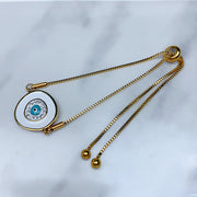 Stainless Steel Evil Eyes Enamel Zircon  Bracelet BC0051