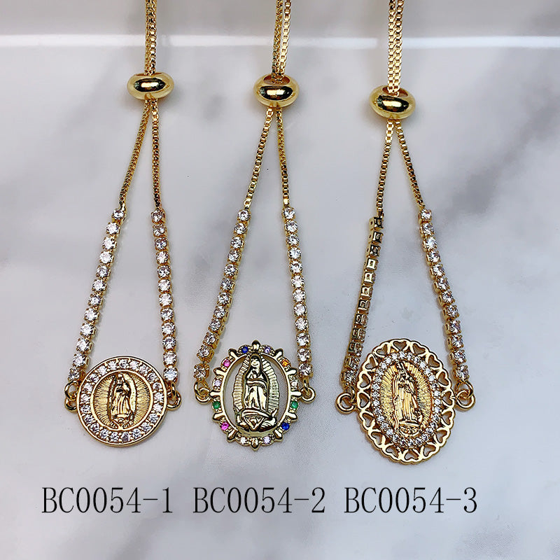 Stainless Steel Virgin Mary Zircon  Bracelet BC0054
