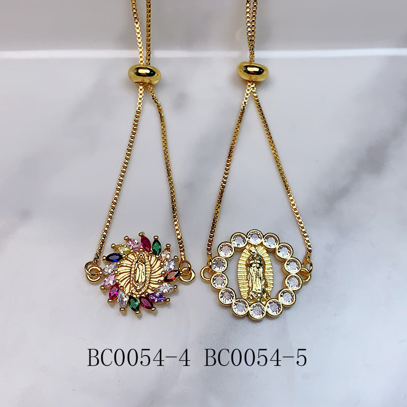 Stainless Steel Virgin Mary Zircon  Bracelet BC0054