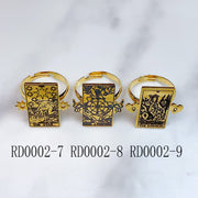 Stainless Steel Tarot Series Golden Openings Ring RD0002