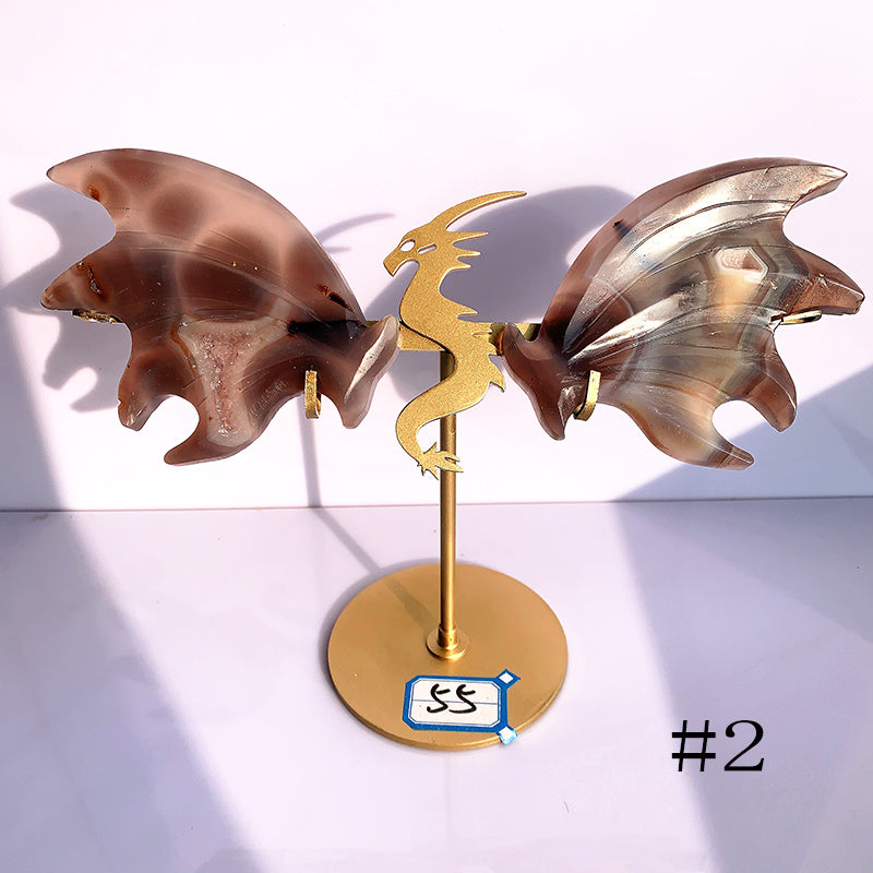 Druzy Agate Dragon Wings