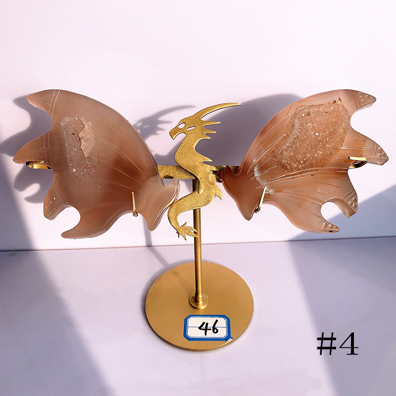 Druzy Agate Dragon Wings