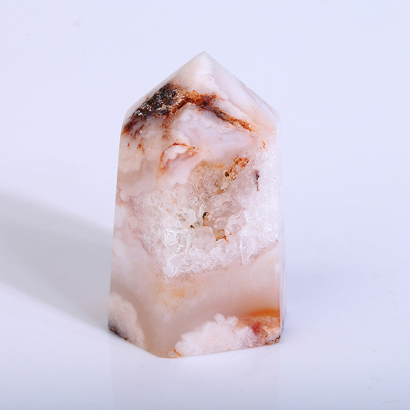 Natural Red Flower Agate Tower/Point
