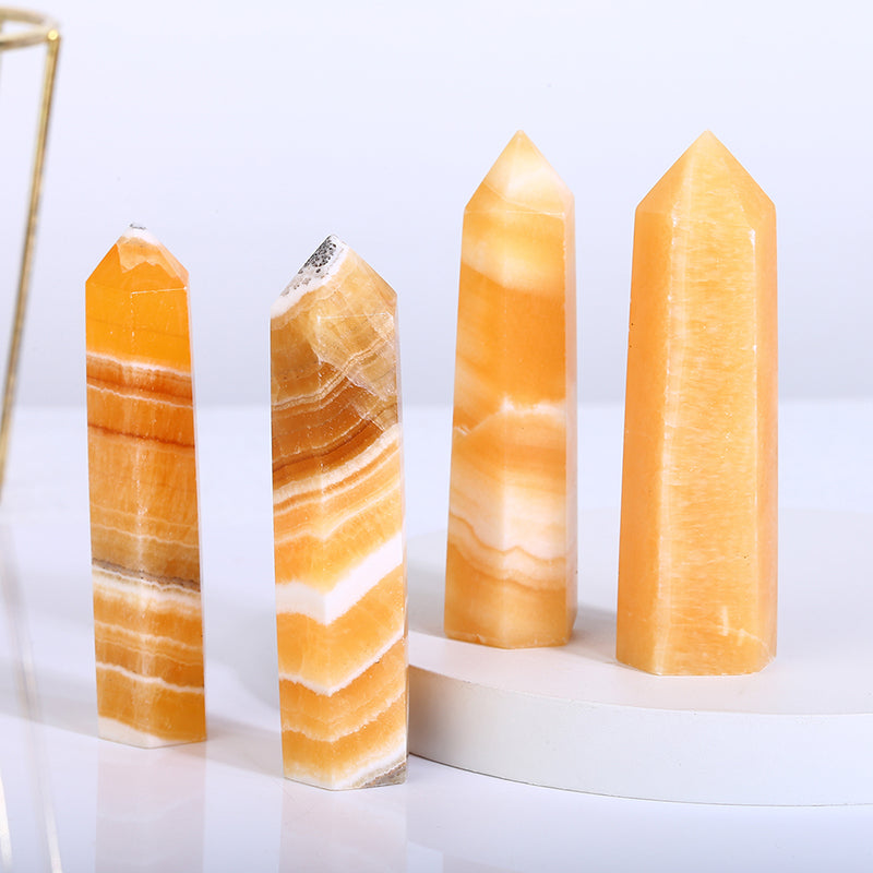 Natural Orange Calcite Tower/Point