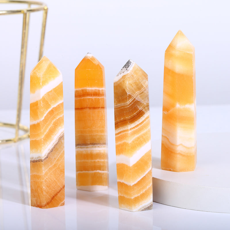 Natural Orange Calcite Tower/Point