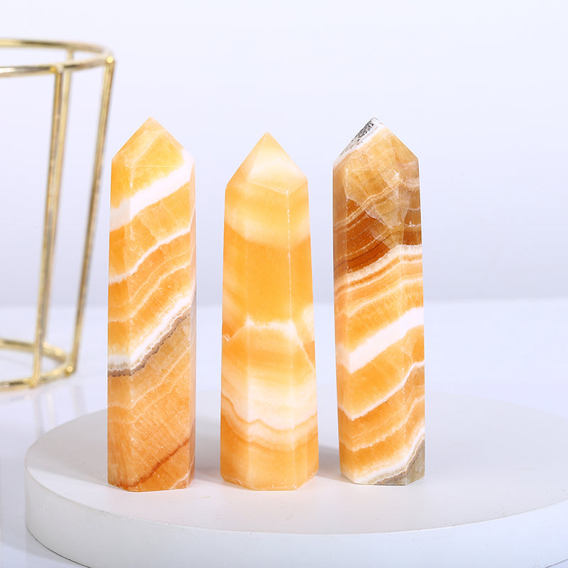 Natural Orange Calcite Tower/Point