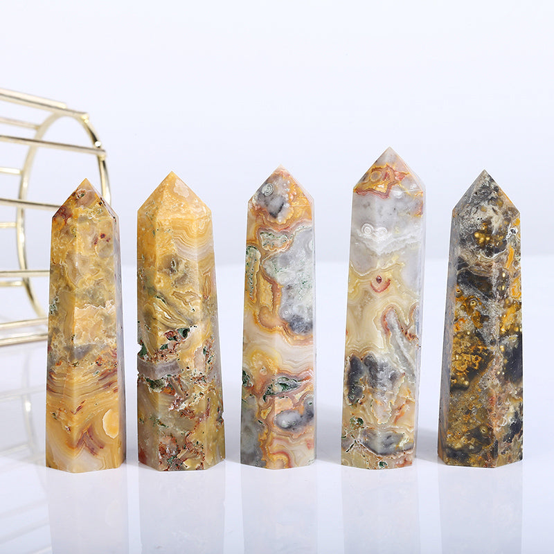 Beautiful Crazy Lace Agate Tower/Point