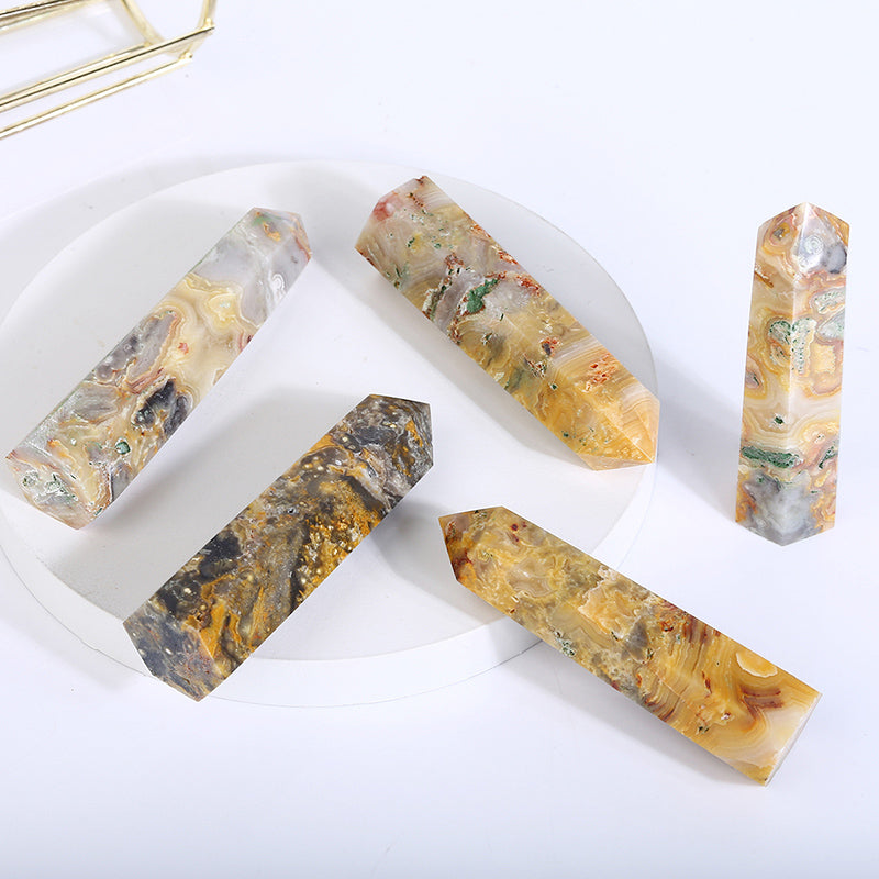 Beautiful Crazy Lace Agate Tower/Point