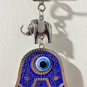Coloured Glaze Evil Eyes Stainless Steel Hand Wind Bell & Car Pendant WA0008