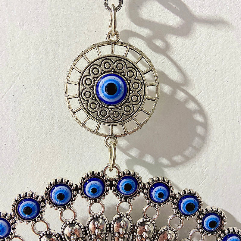 Coloured Glaze Evil Eyes Stainless Steel Wind Bell & Car Pendant WA0010