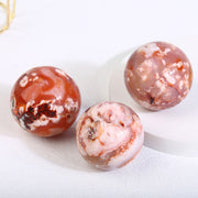 Beautiful Red Flower Agate Sphere