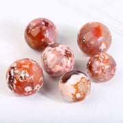 Beautiful Red Flower Agate Sphere