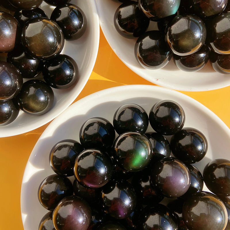 Beautiful Small Size  Rainbow Obsidisn Sphere