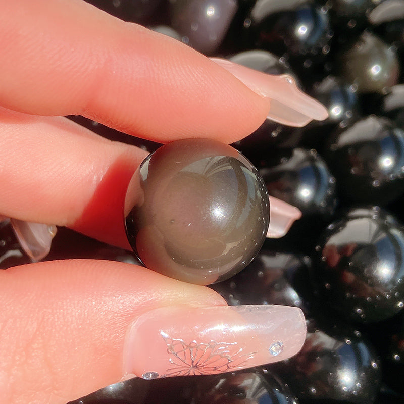 Beautiful Small Size  Rainbow Obsidisn Sphere