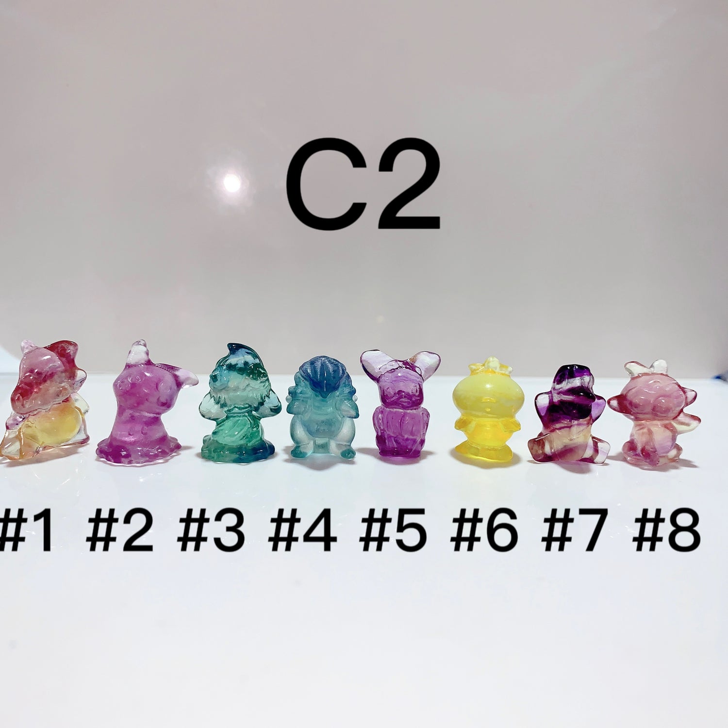 Mini Fluorite Carvings A-E