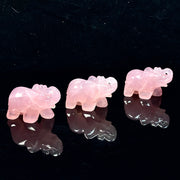Beautiful Rose Qquartz Elephant Carvings