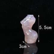 Beautiful Rose Quartz Lady Body Carvings